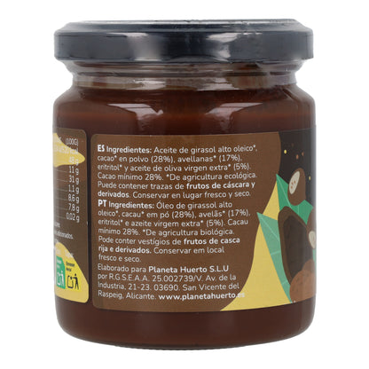 Haselnuss- und Kakaocreme ohne Zuckerzusatz ECO Planeta Huerto 230 g