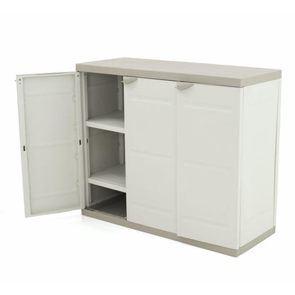 Medio Armario de 3 Puertas 105 cm Titanium Plastiken Beige (Reacondicionado)