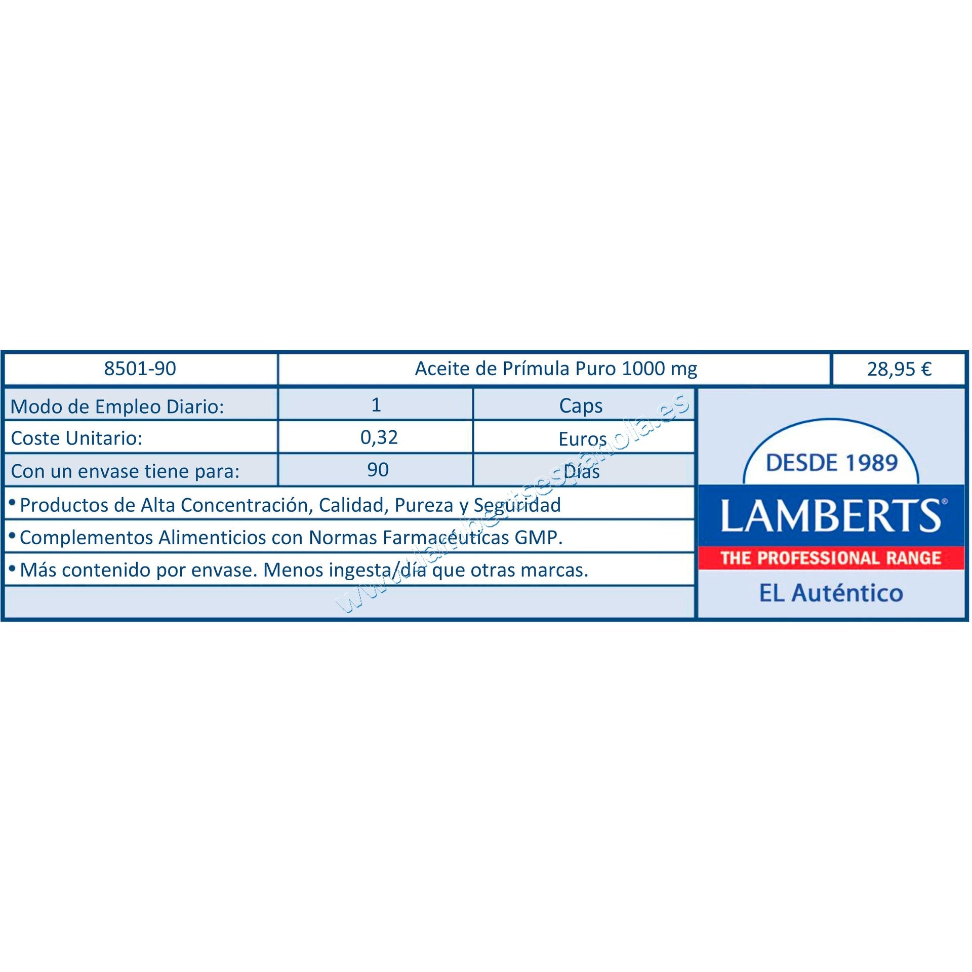 Aceite de Prímula Lamberts 90 cápsulas