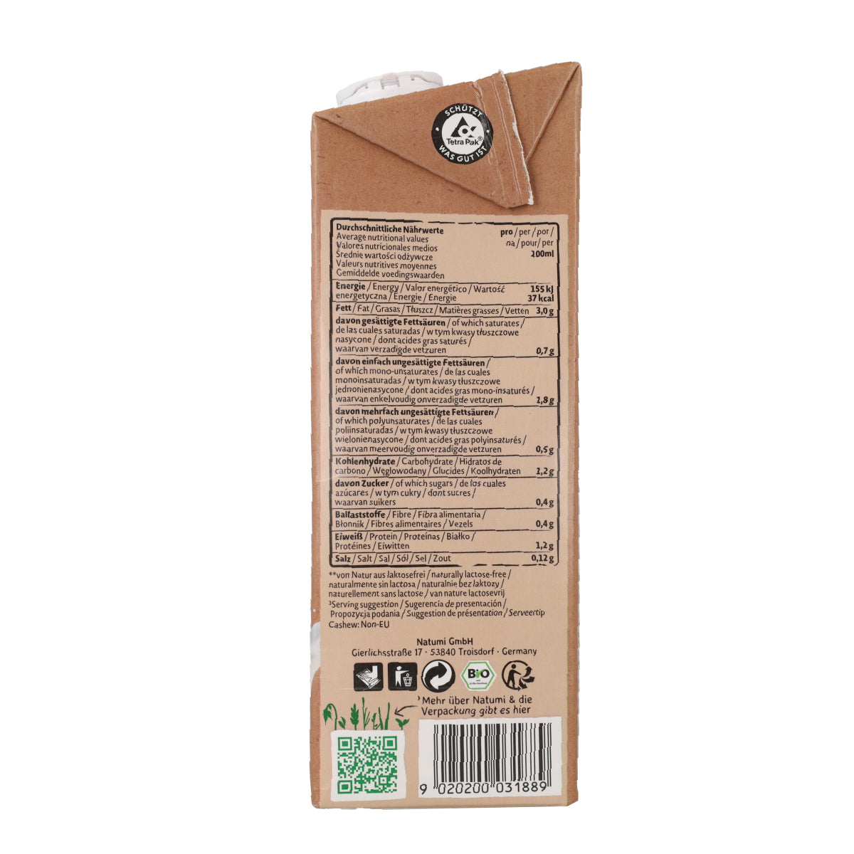 Bio-Cashew-Getränk Natumi 1 l