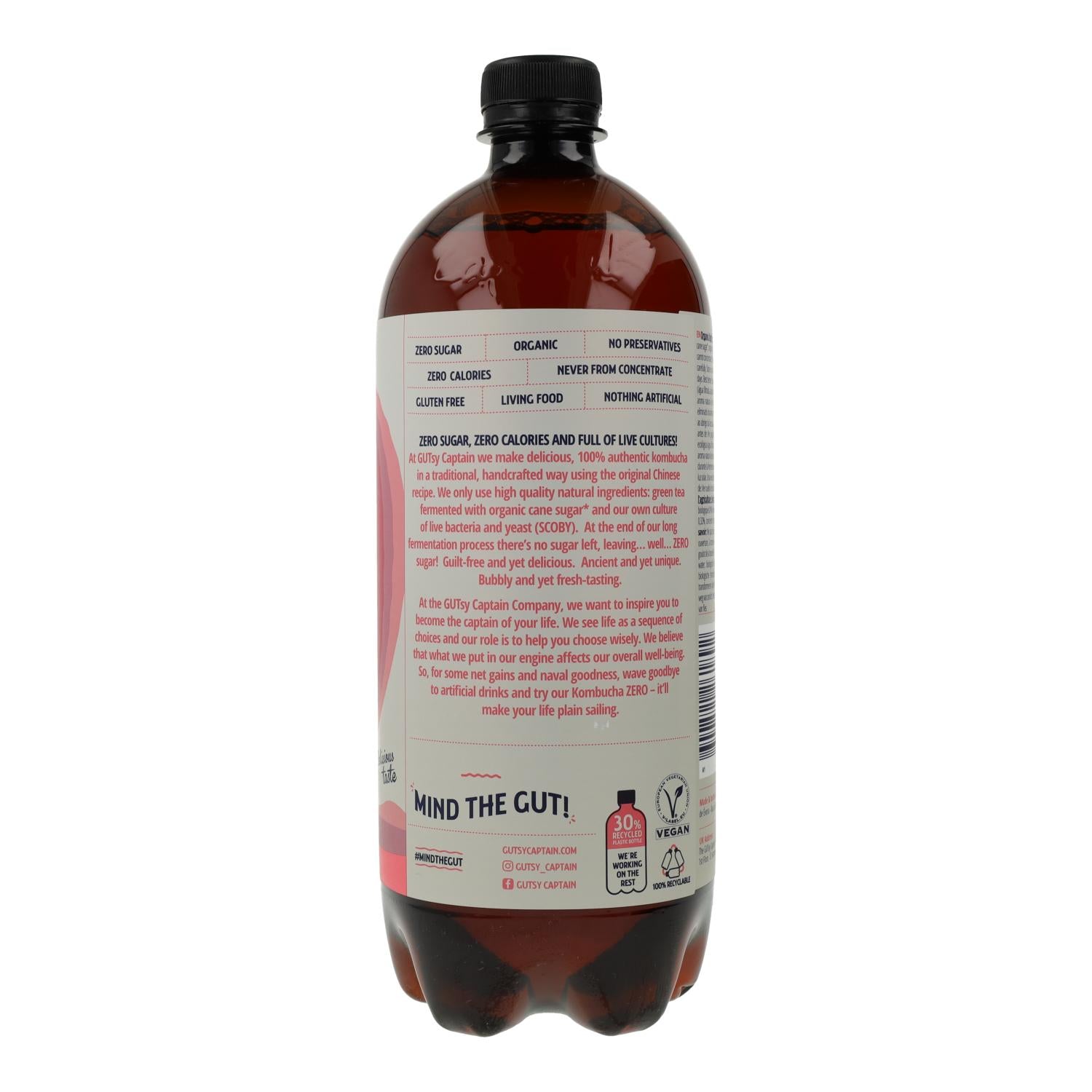 Pack 6x Kombucha Zero Frambuesa Bio 1 L