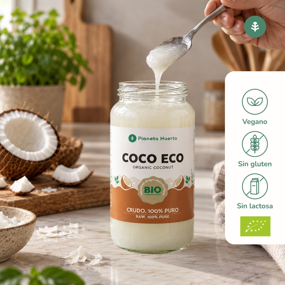 Natives Kokosnussöl ECO Planeta Huerto 1L