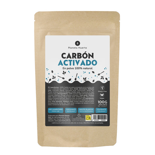 Pflanzliche Aktivkohle in Pulverform Planeta Huerto 100 g