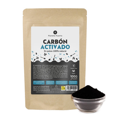 Pflanzliche Aktivkohle in Pulverform Planeta Huerto 100 g