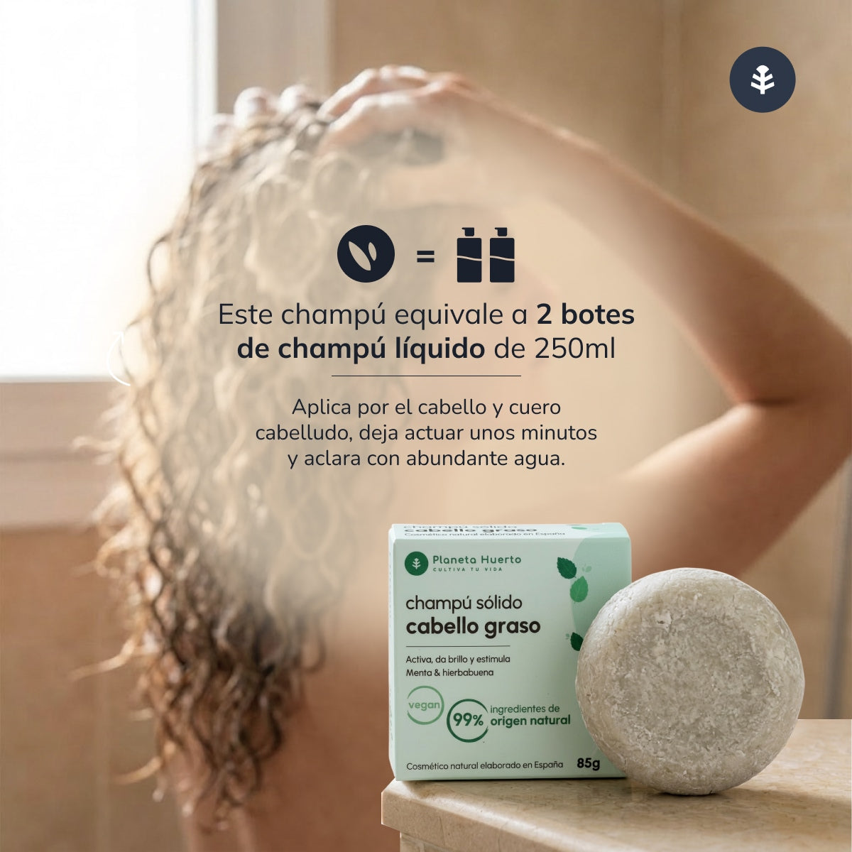 Planeta Huerto Minze Anti-Fett festes Shampoo 85 g