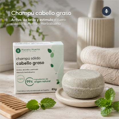 Planeta Huerto Minze Anti-Fett festes Shampoo 85 g