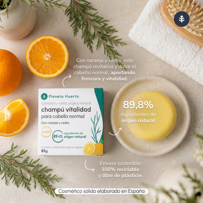 Planeta Huerto Orange und Zedern Shampoo für normales Haar 85 g