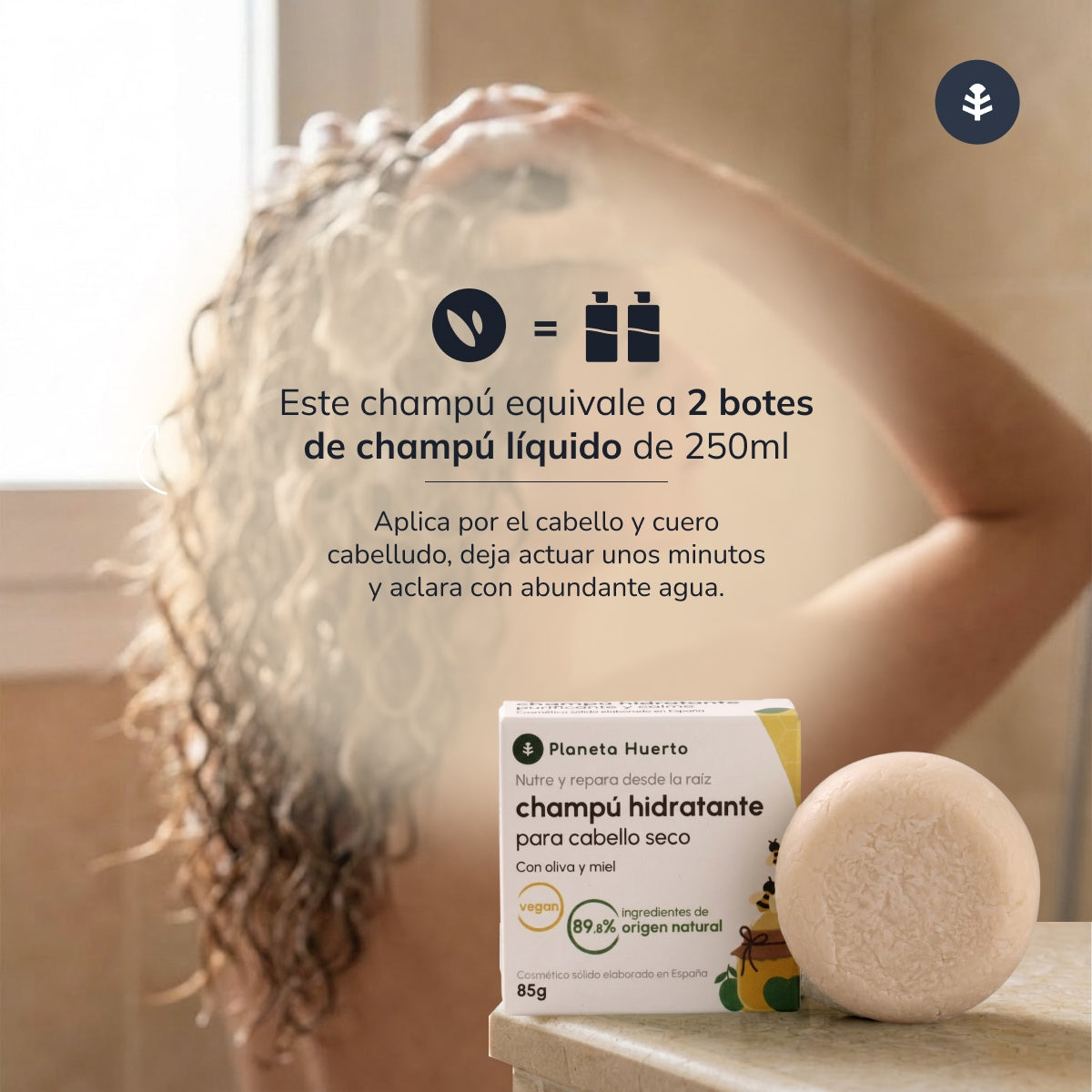 Planeta Huerto Olive & Honig Feuchtigkeitsspendendes Festes Shampoo 85 g