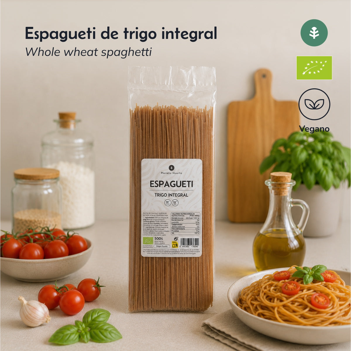 Vollkorn-Spaghetti ECO Planeta Huerto 500gr