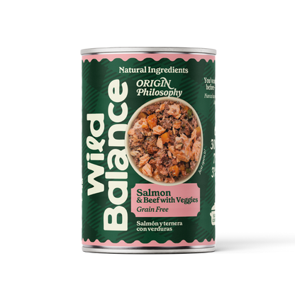 Dose Lachs und Rindfleisch BARF für Hunde Wild Balance 400 g