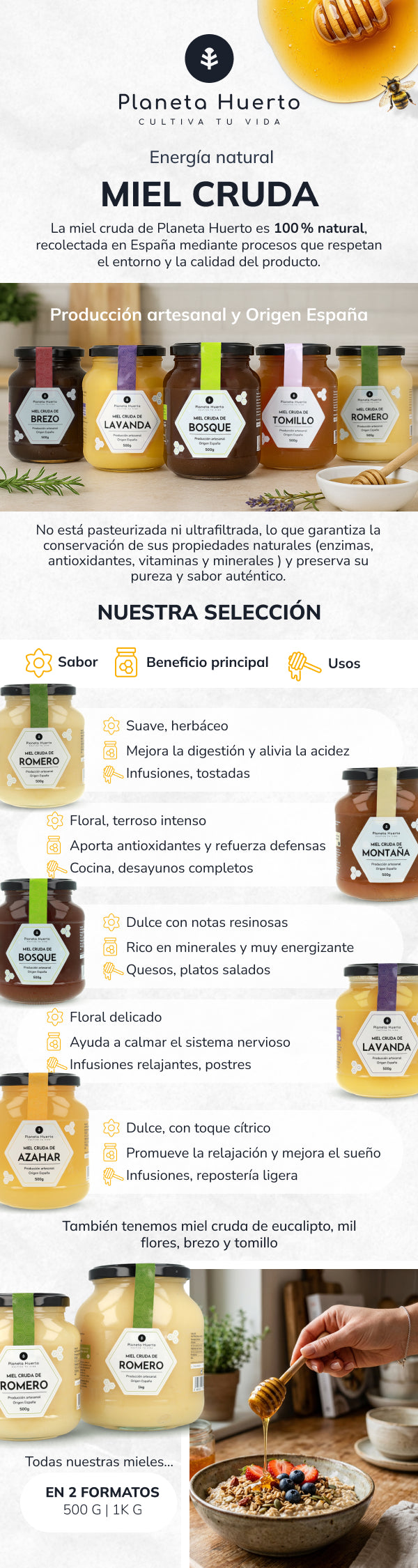Roher Heidehonig Planeta Huerto 500 g