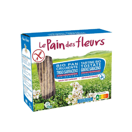 Knusprige Toastbrote Cracker aus Buchweizen ohne Salz, glutenfrei BIO Le Pain de Fleurs  150 g