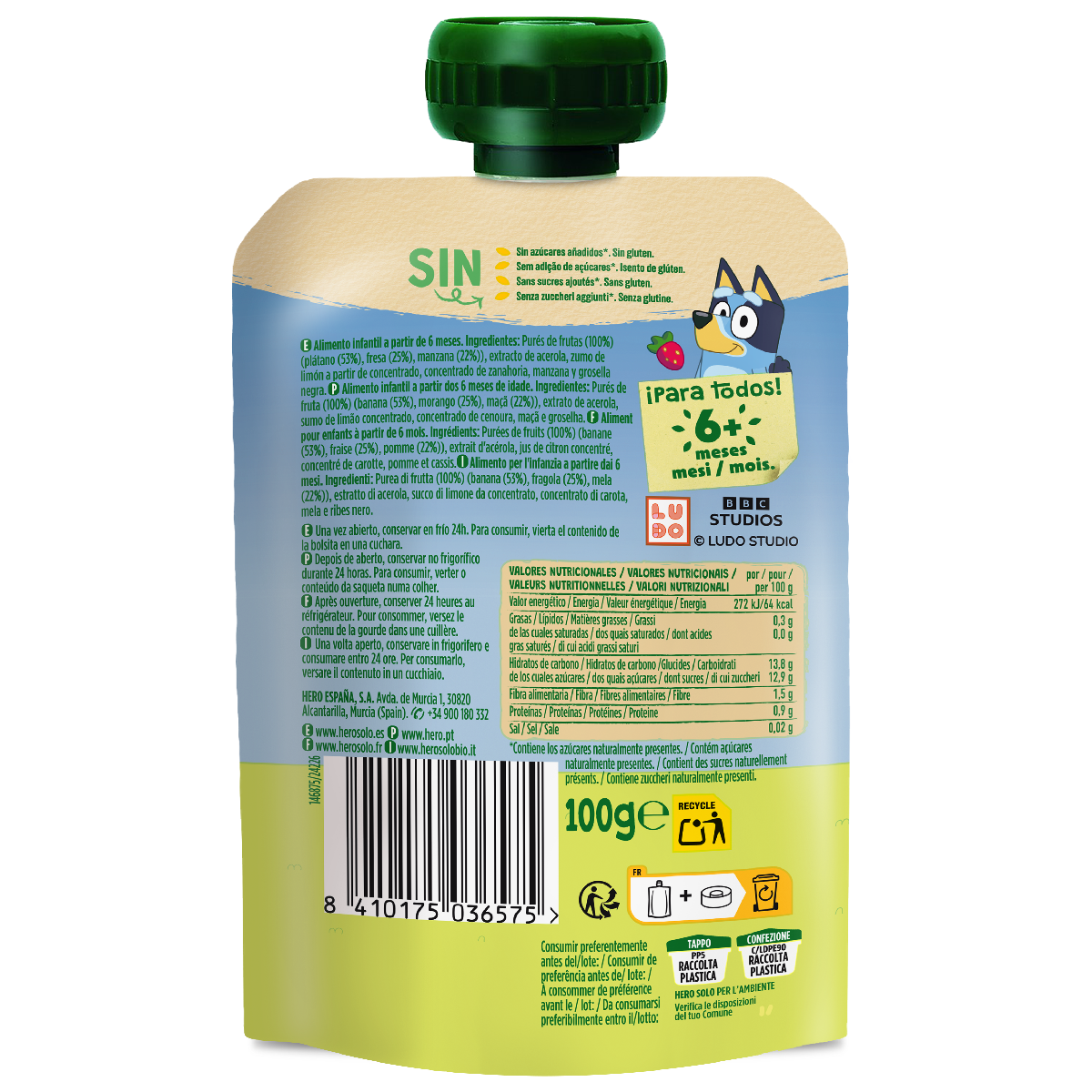Joghurtbecher Banane Erdbeere Apfel Hero 100 g