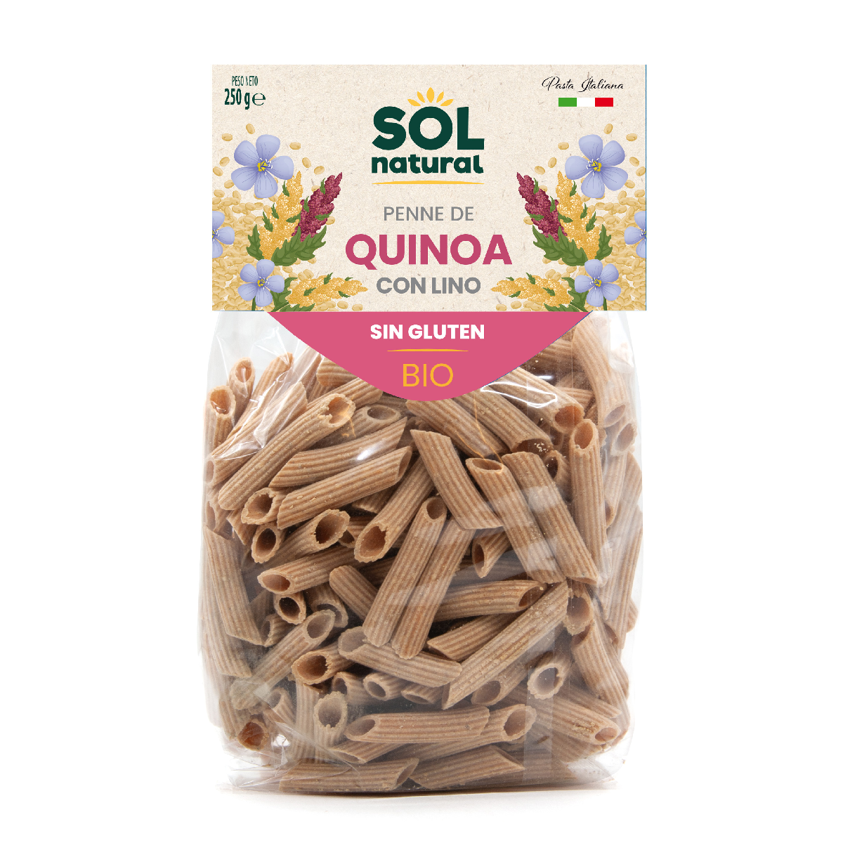 Quinoa-Nudeln mit Bio-Leinsamen, glutenfrei Sol Natural 250 g