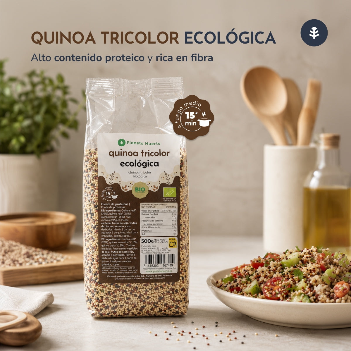 Quinoa dreifarbig ECO Planeta Huerto 500 g