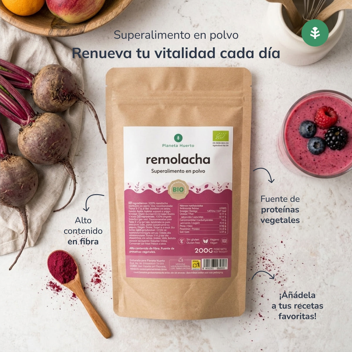 Rote-Bete-Pulver Eco Planeta Huerto 200 g