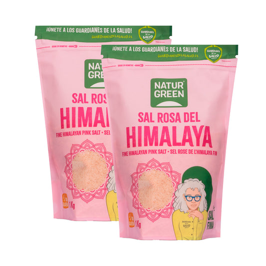 2er-Pack feines Himalaya-Rosasalz Naturgreen 1 kg