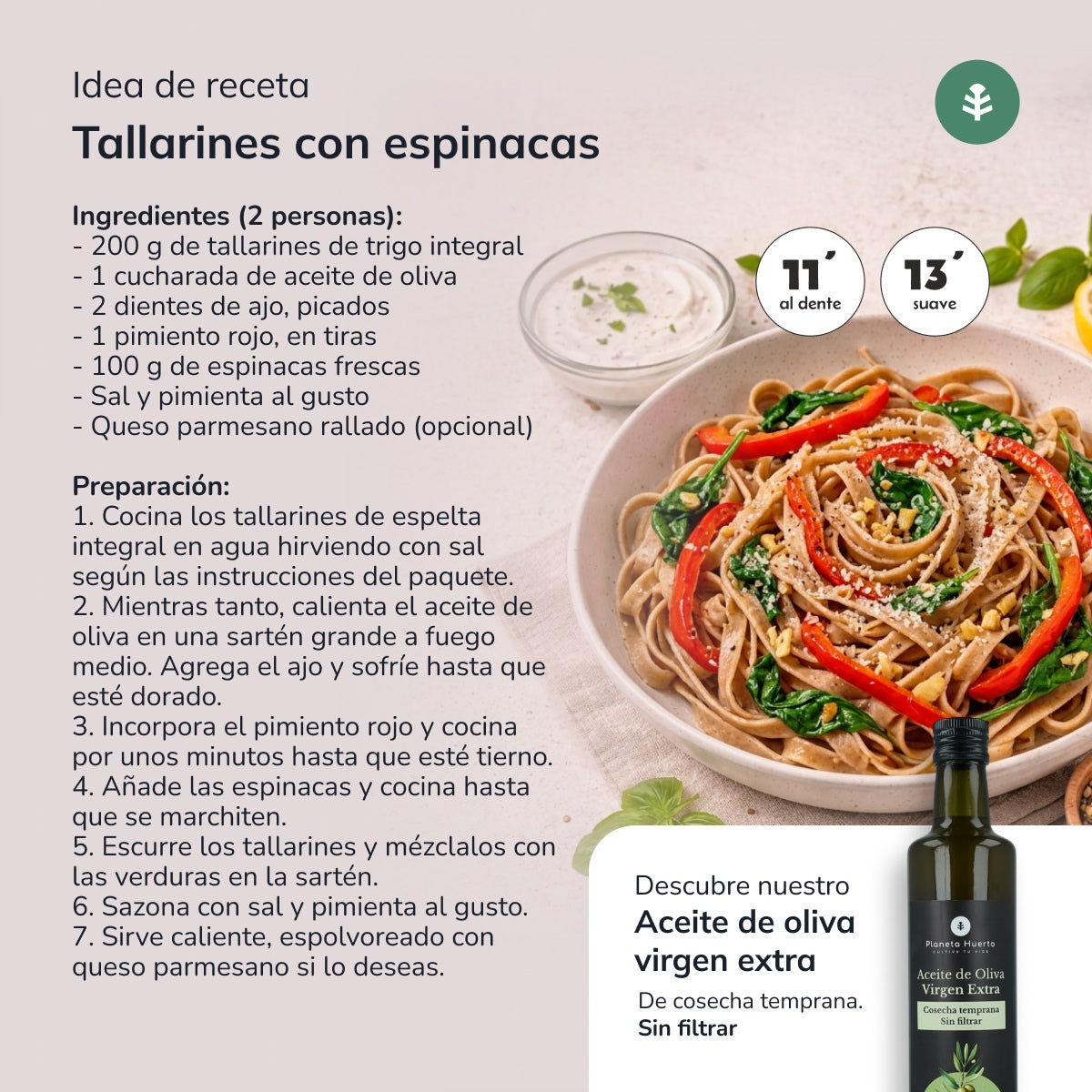 Vollkorn-Tagliatelle ECO Planeta Huerto 500gr