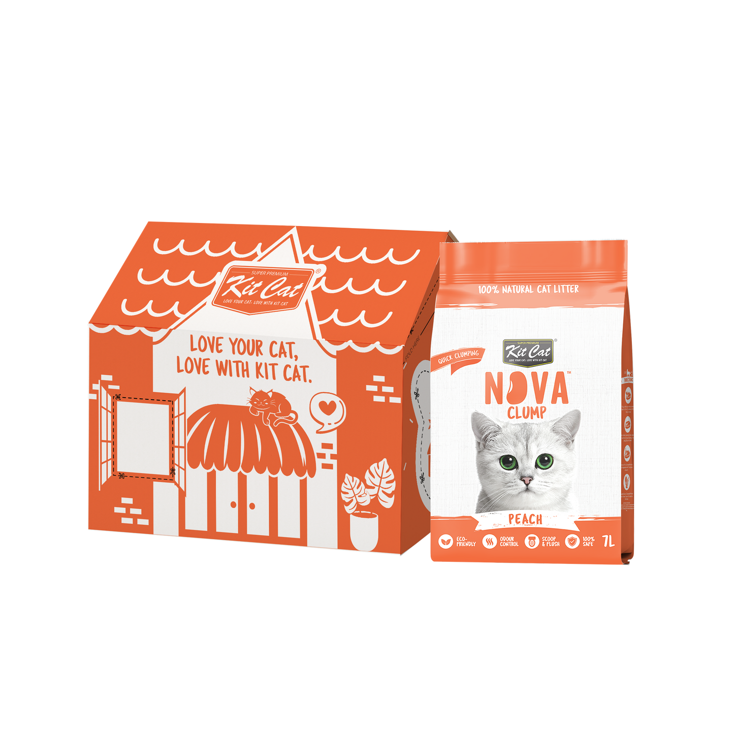 Kit Cat Arena Eco SoyaClump – Peach 7 l Katzenstreu