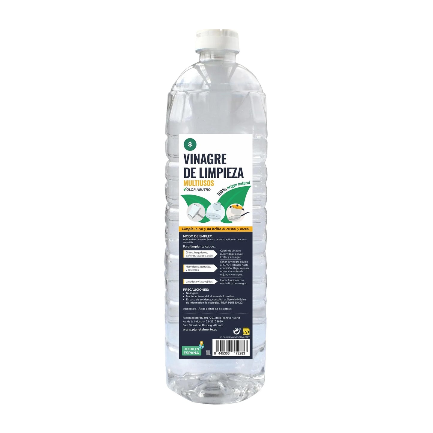 Pack 12 x Vinagre Blanco de Limpieza Planeta Huerto 1L