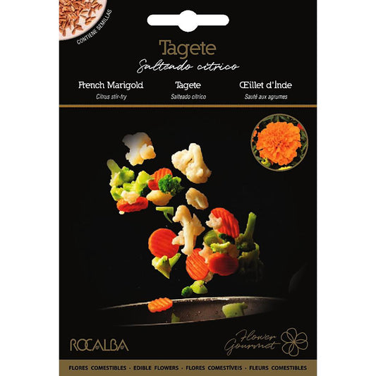 Semillas de flores comestibles de Tagete Rocalba