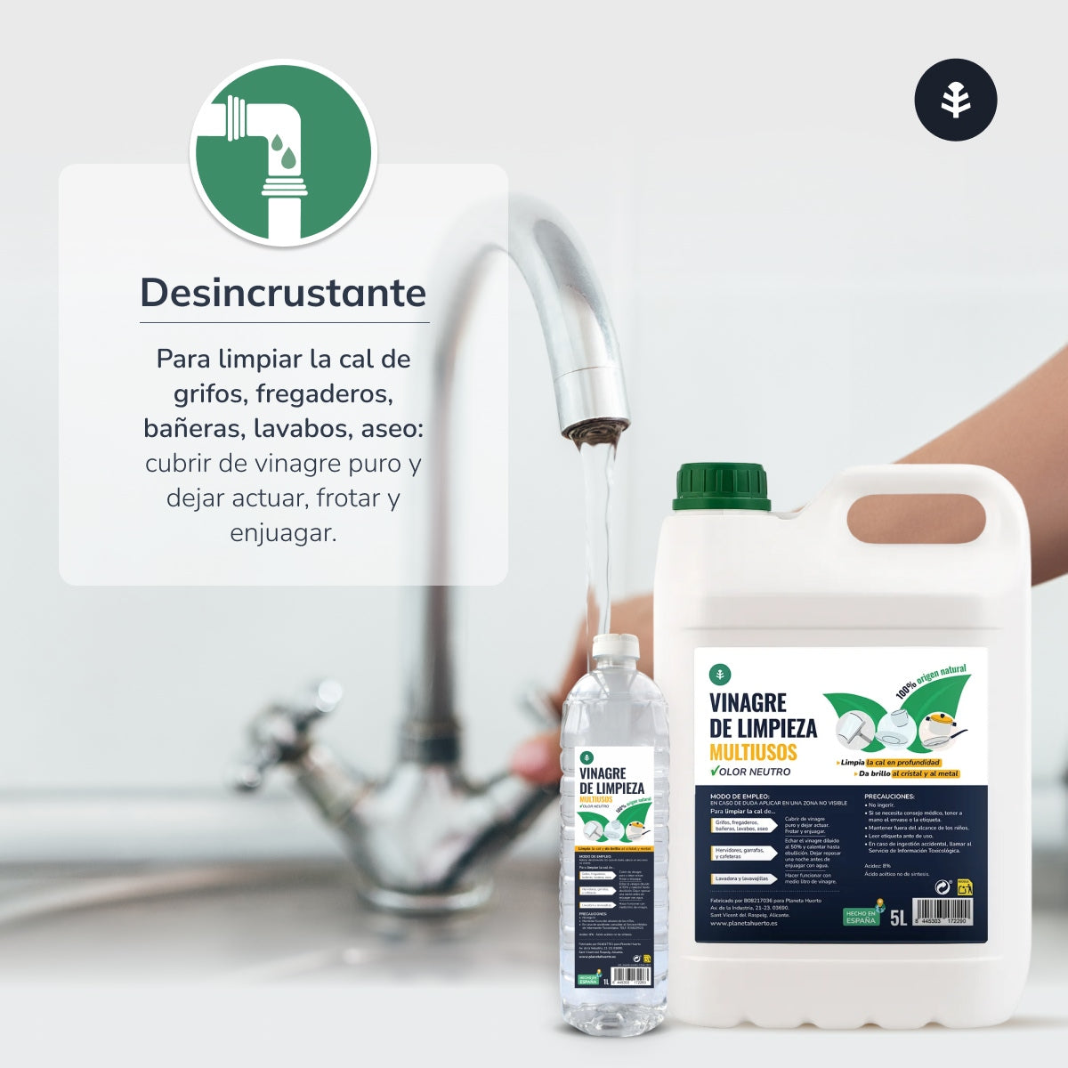 Pack 12 x Vinagre Blanco de Limpieza Planeta Huerto 1L