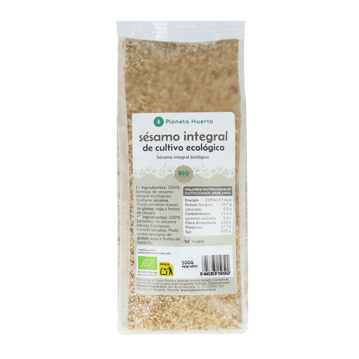 Sésamo integral crudo ECO Planeta Huerto 500 g