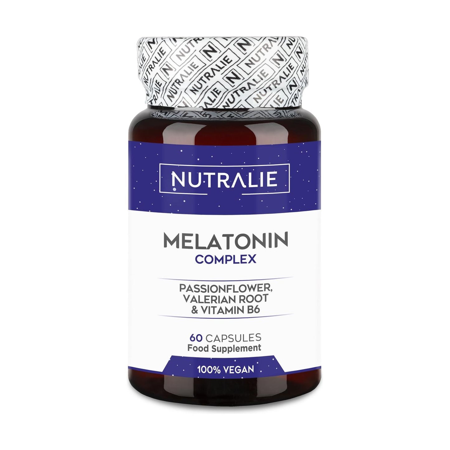 Melatonina con Pasiflora + Raíz Valeriana + B6 Nutralie 60 cápsulas