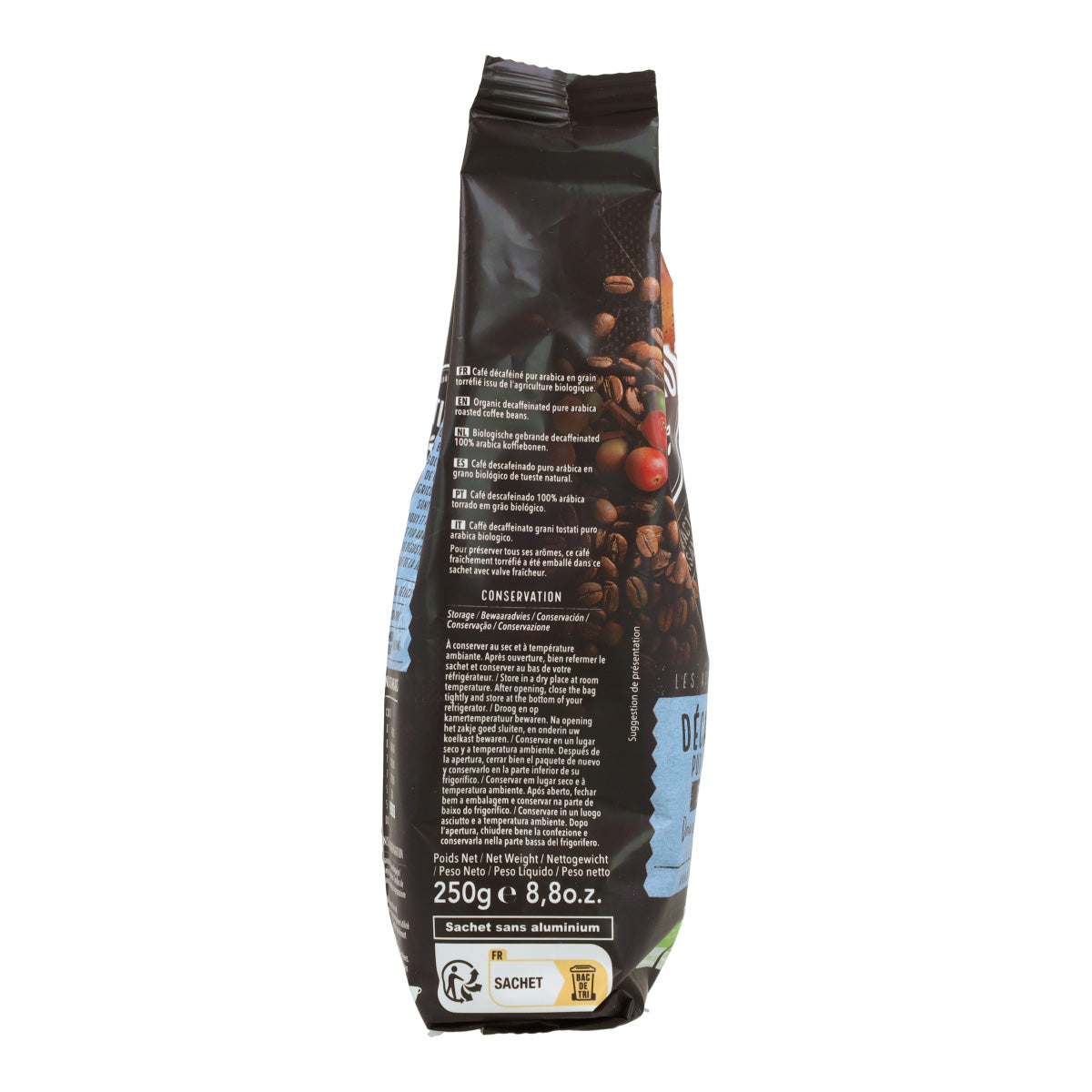 Café en Grano Descafeinado 100% Arábica Bio Destination 250 g