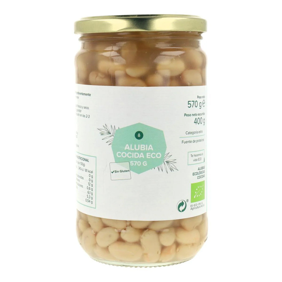Pack 6x Alubia Cocida ECO Planeta Huerto 570 g