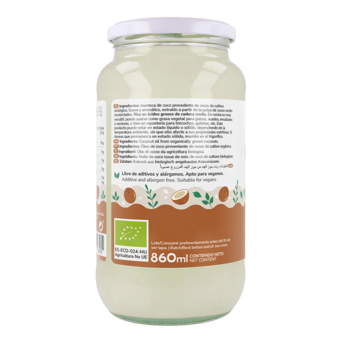 Natives Kokosnussöl ECO Planeta Huerto 1L