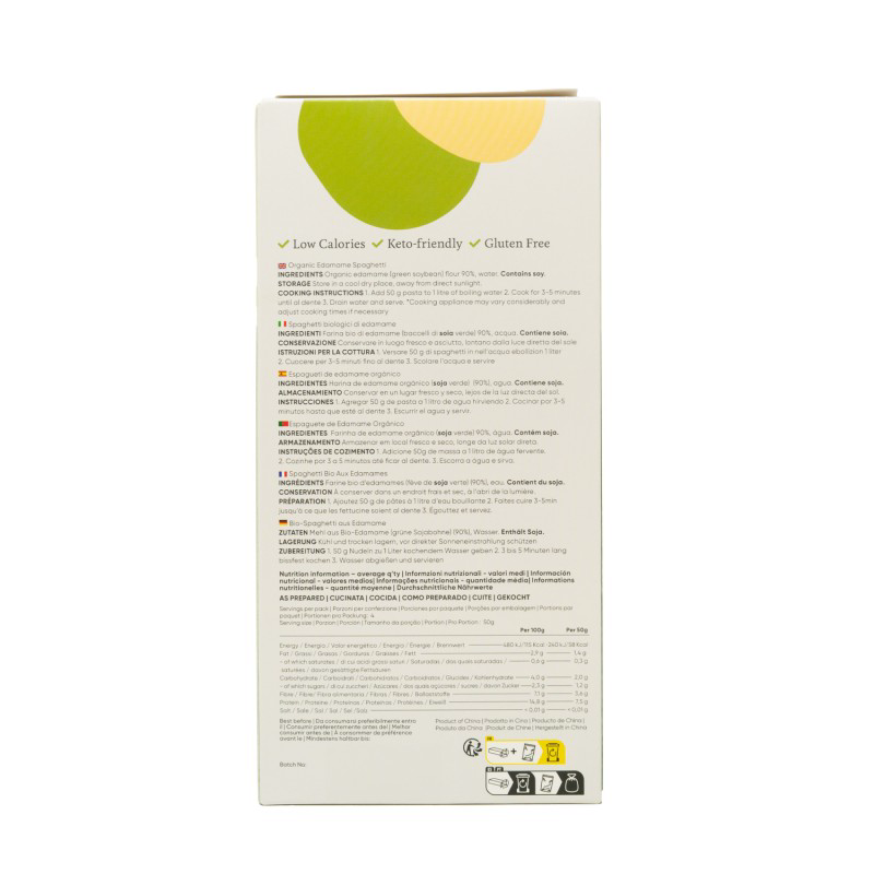 Espaguetis Veganos de Edamame Eco sin gluten Slendier 200 g