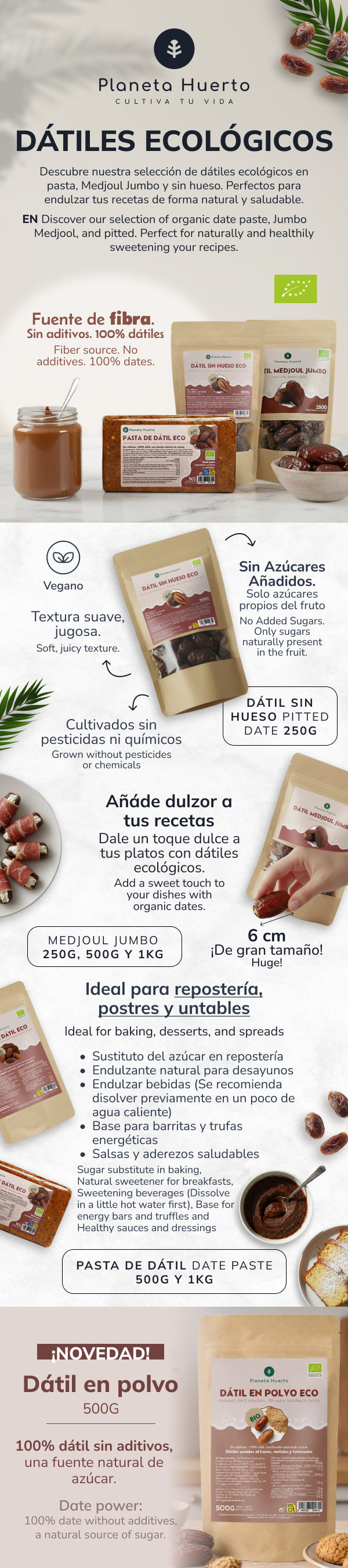 Jumbo-Medjoul-Datteln ECO Planeta Huerto 1 kg