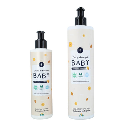Pack Infantil Caléndula y Almendra: gel y champú + crema hidratante  Planeta Huerto