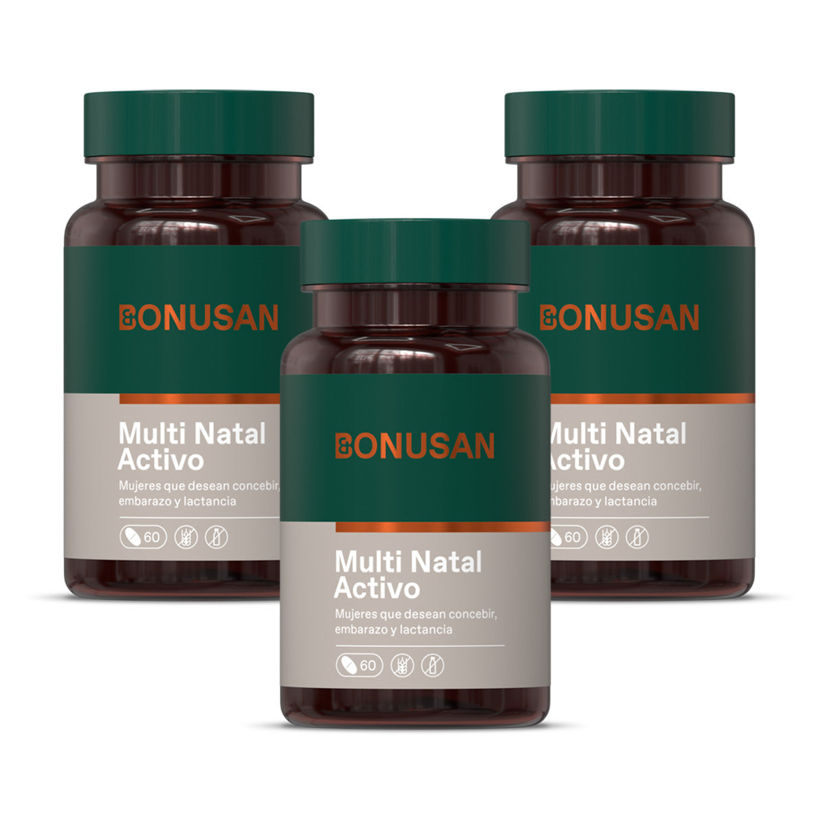Pack 3x Multi Natal Activo Bonusan 60 Tabletas