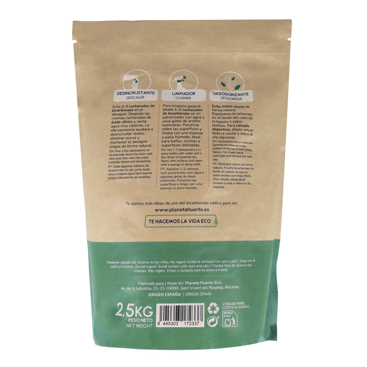 Bicarbonato sódico Planeta Huerto 2,5 Kg