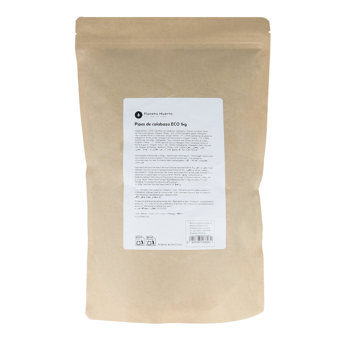 Pipas de calabaza ECO Planeta Huerto 1 kg