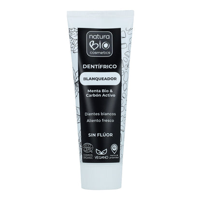 Dentífrico con Carbón Activo y Menta  Blanqueador Bio NaturaBio 75 ml