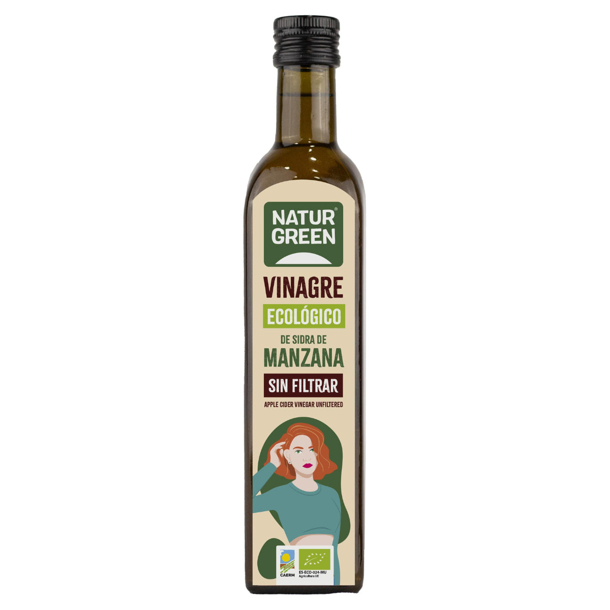Pack 6x Vinagre de Sidra de Manzana Bio sin filtrar NaturGreen 500 ml