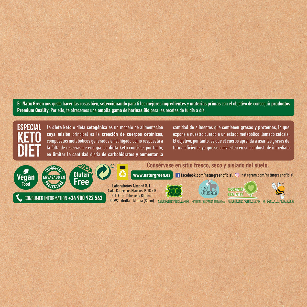 Mezcla de harinas para Pan Keto sin gluten NaturGreen 400 g