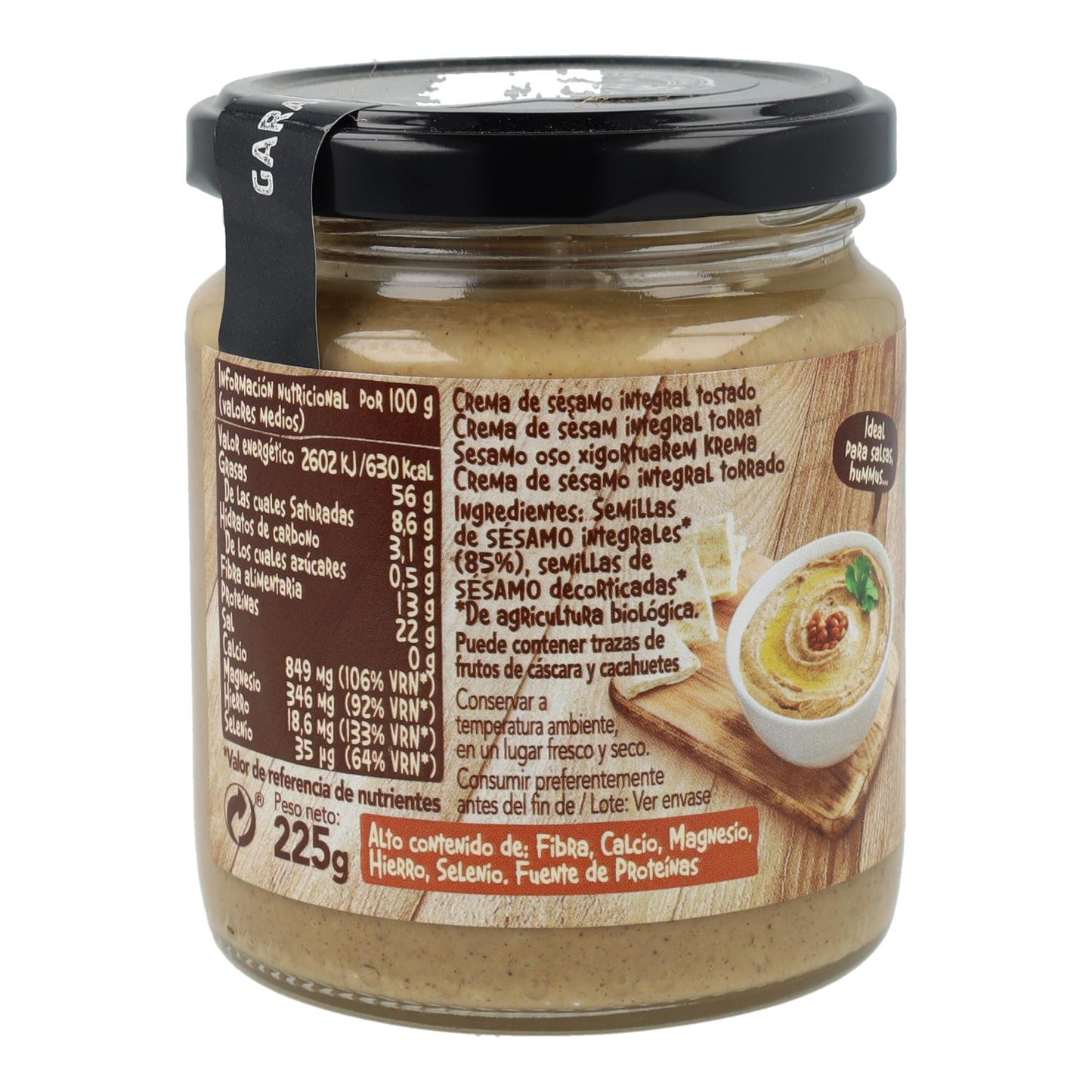 Tahin Integral Tostado sin sal Biocop 225 g