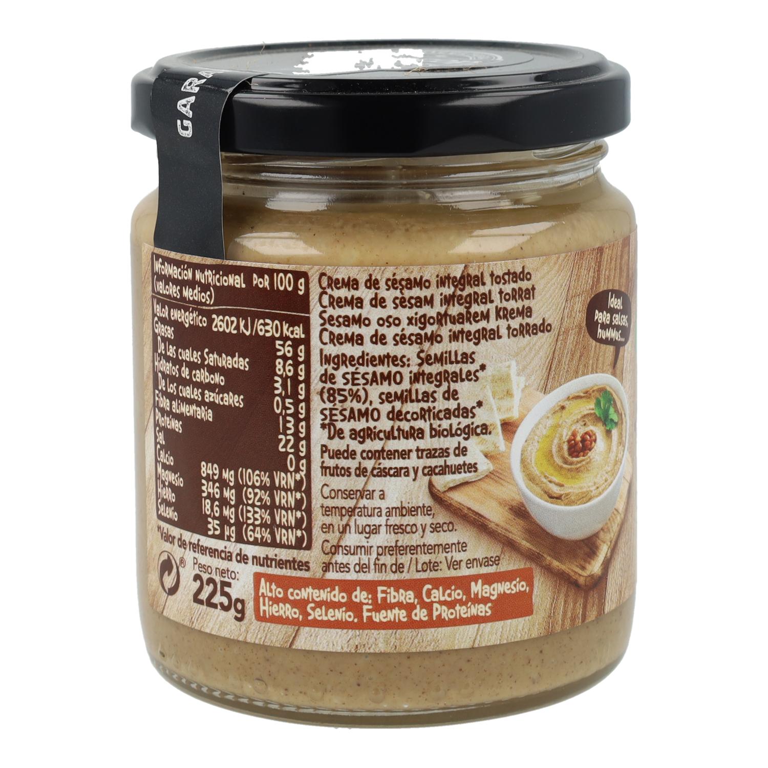 Tahin Integral Tostado sin sal Biocop 225 g