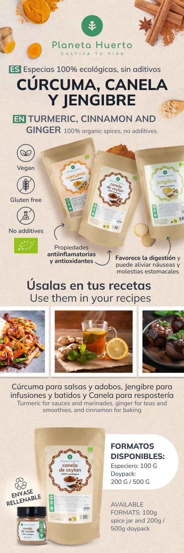 Kurkuma + Paprika Bio ECO Planeta Huerto 100g