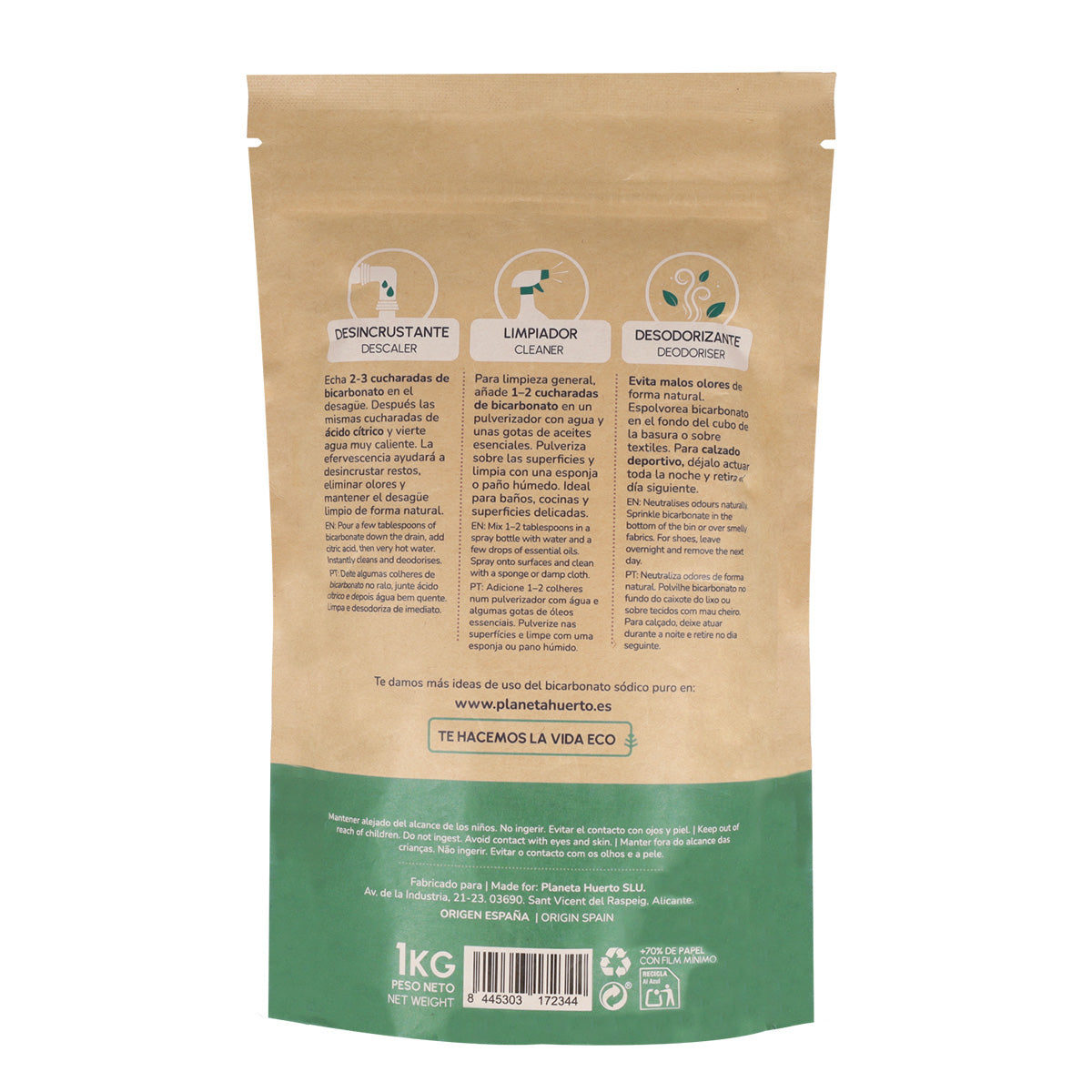 Bicarbonato sódico Planeta Huerto 1 Kg