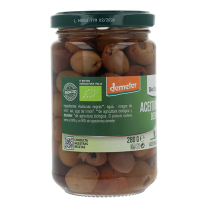 Aceituna Negra Deshuesada Bio Demeter Organica Italia 280 gr