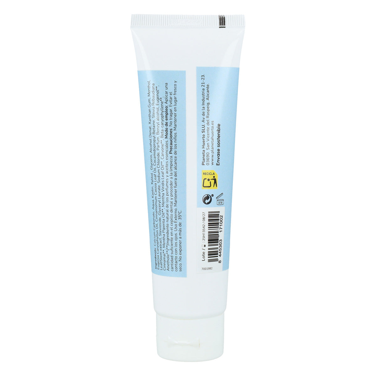 Pasta de dientes sin flúor Mentol Planeta Huerto 75 ml