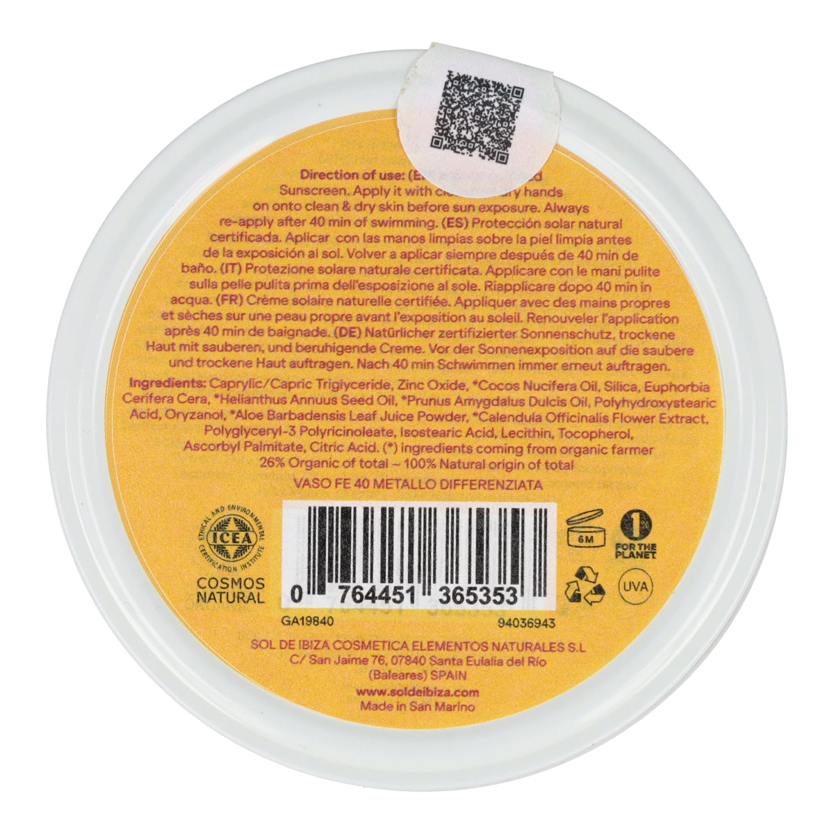 Crema Solar All in one-Bebés 0 meses SPF30 Sol de Ibiza BIO 100 g