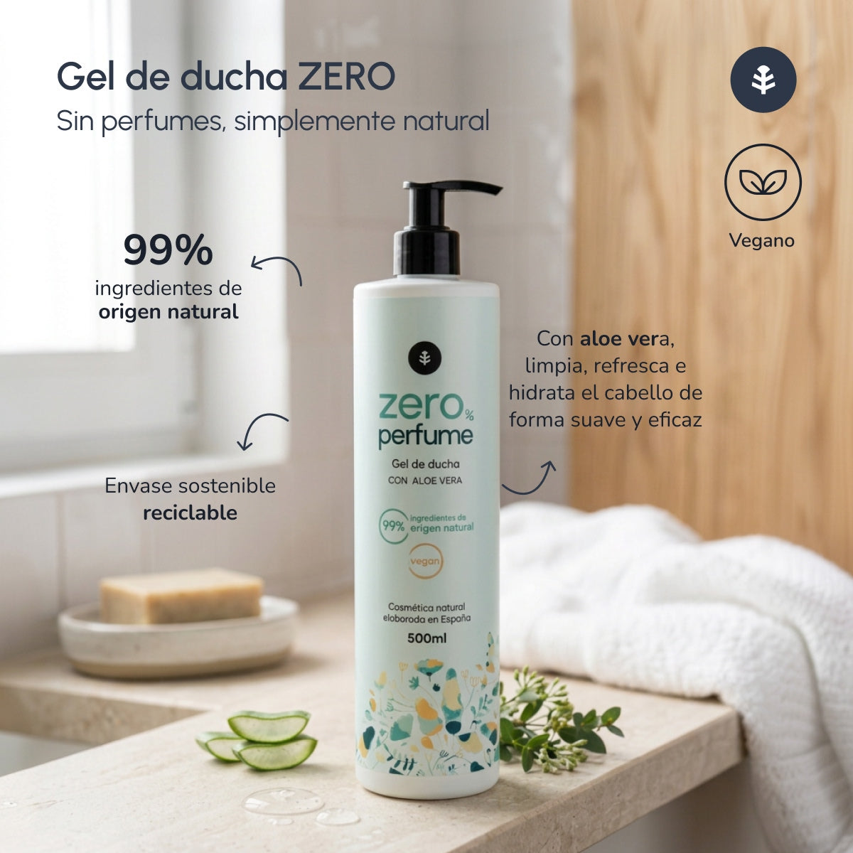 Aloe Vera unparfümiertes Duschgel Planet Orchard 500 ml