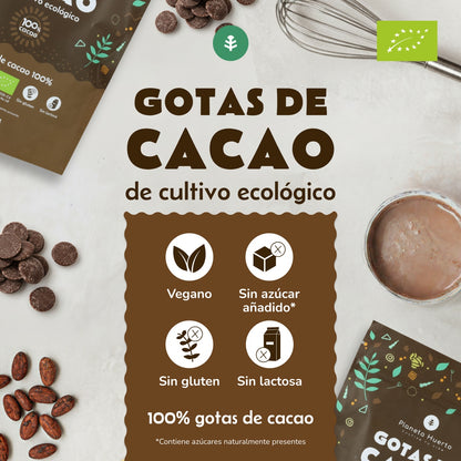 Schokoladentropfen 100% Kakao ECO Planeta Huerto 200 g