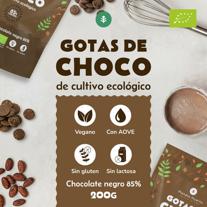 Schokoladentropfen 85% Kakao ECO Planeta Huerto 200 g